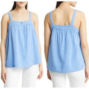 Caslon Blue Sleeveless Boxy Tank Top